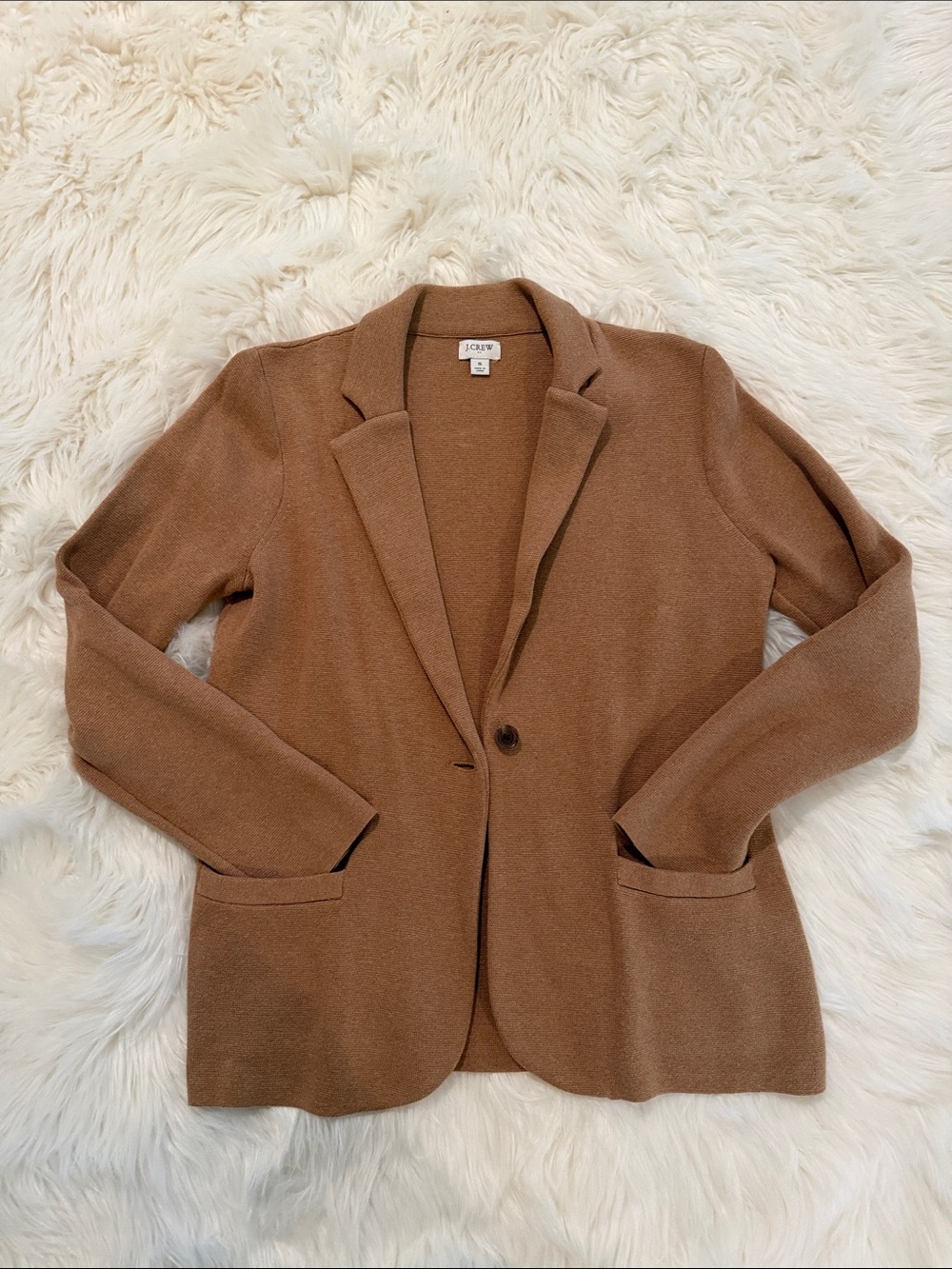 J. Crew Brown Knit Single-Button Blazer